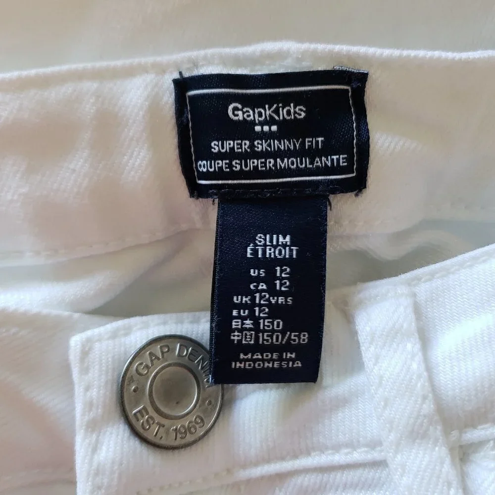 Gap Super Skinny White Jeans - Size 12 Slim